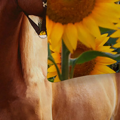 Horse Sunflowers Verona Elegance Quilt / Doona / Duvet Cover set - Image 5