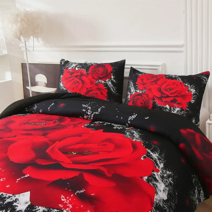 Red Rose Belgravia Dahlia Quilt / Doona / Duvet Cover set - Image 3
