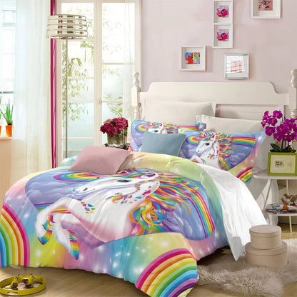Unicorn Rainbow Sorrento Charm Quilt / Doona / Duvet Cover set - Image 2