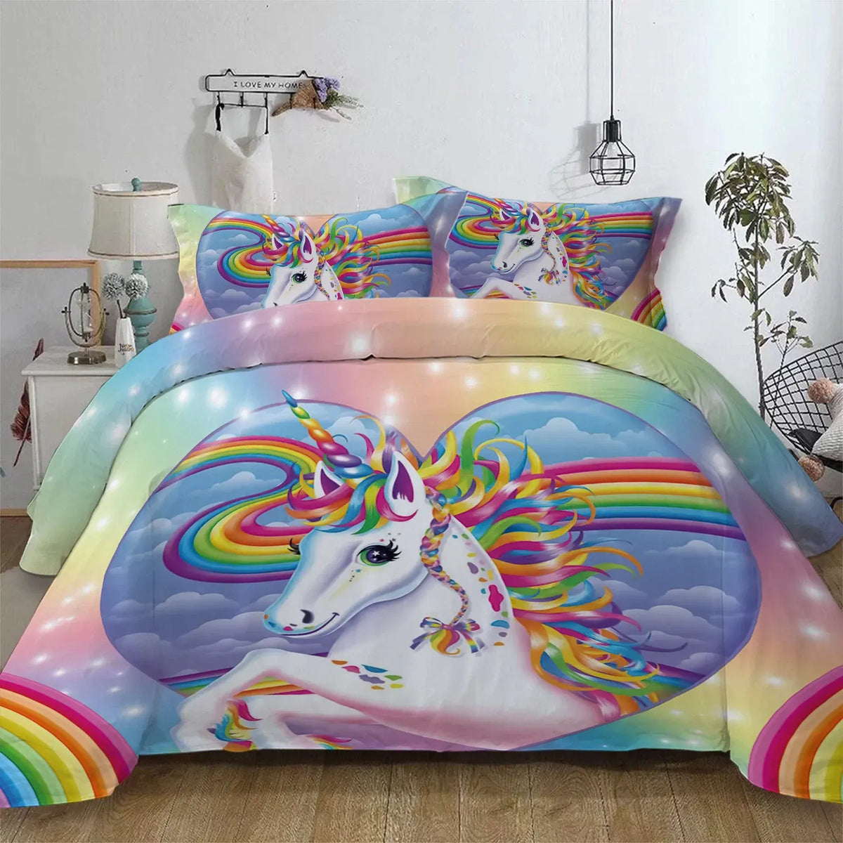 Unicorn Rainbow Sorrento Charm Quilt / Doona / Duvet Cover set - Image 5