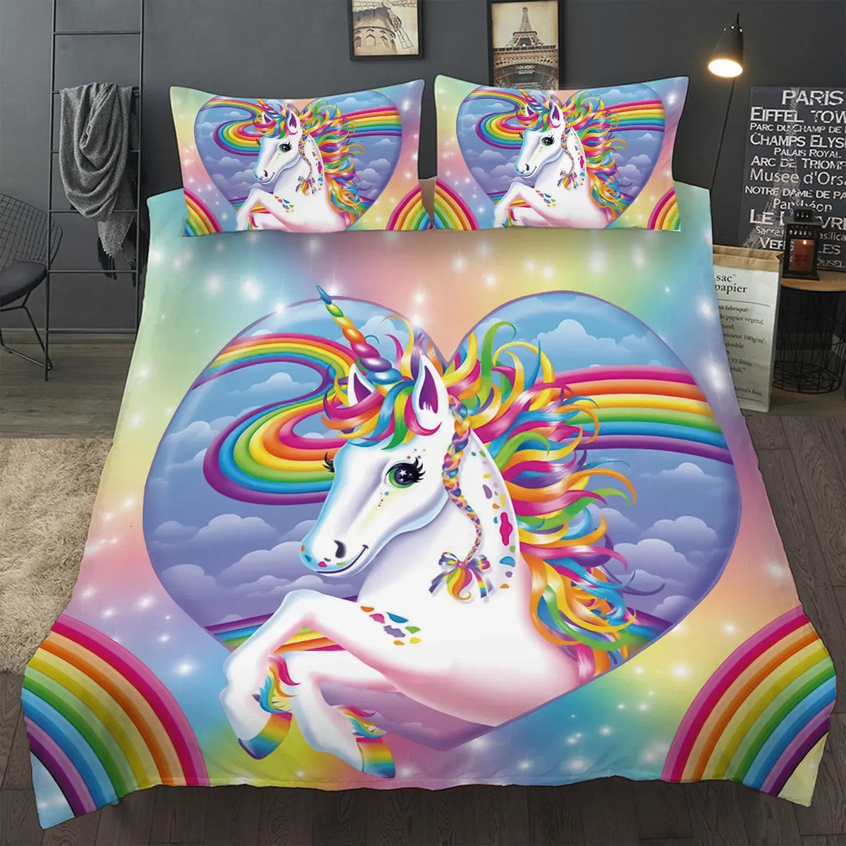 Unicorn Rainbow Sorrento Charm Quilt / Doona / Duvet Cover set - Image 6