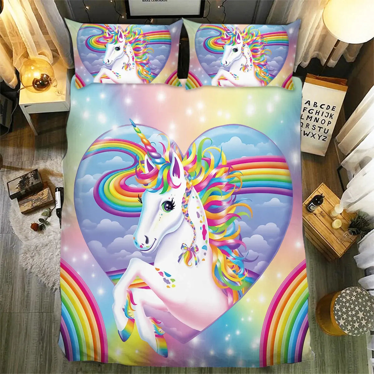 Unicorn Rainbow Sorrento Charm Quilt / Doona / Duvet Cover set - Image 7