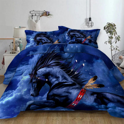 Blue Horse Vienna Gallery Quilt / Doona / Duvet Cover set - Image 2