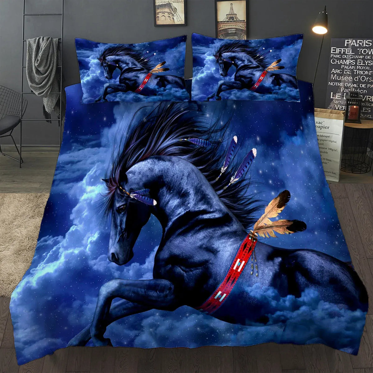 Blue Horse Vienna Gallery Quilt / Doona / Duvet Cover set - Image 3