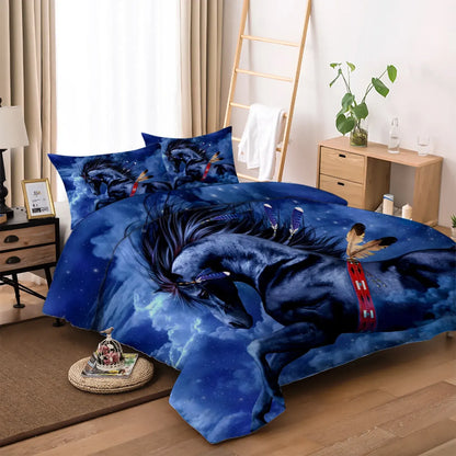 Blue Horse Vienna Gallery Quilt / Doona / Duvet Cover set - Image 6