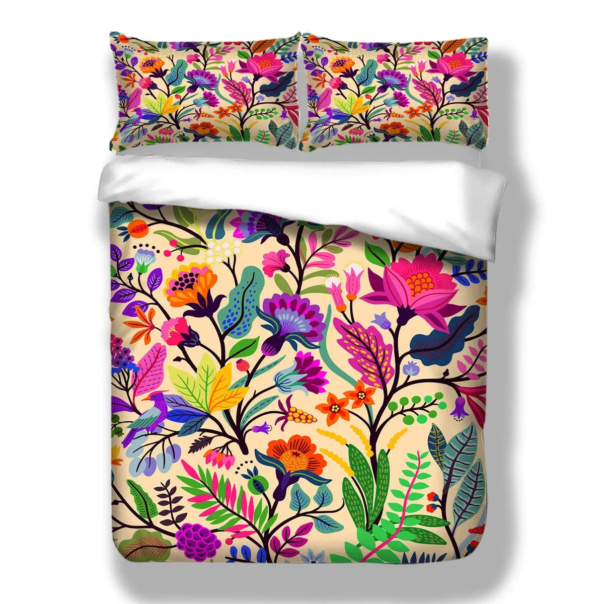 Vibrant Botanical Garden Quilt / Doona / Duvet Cover set - Image 4
