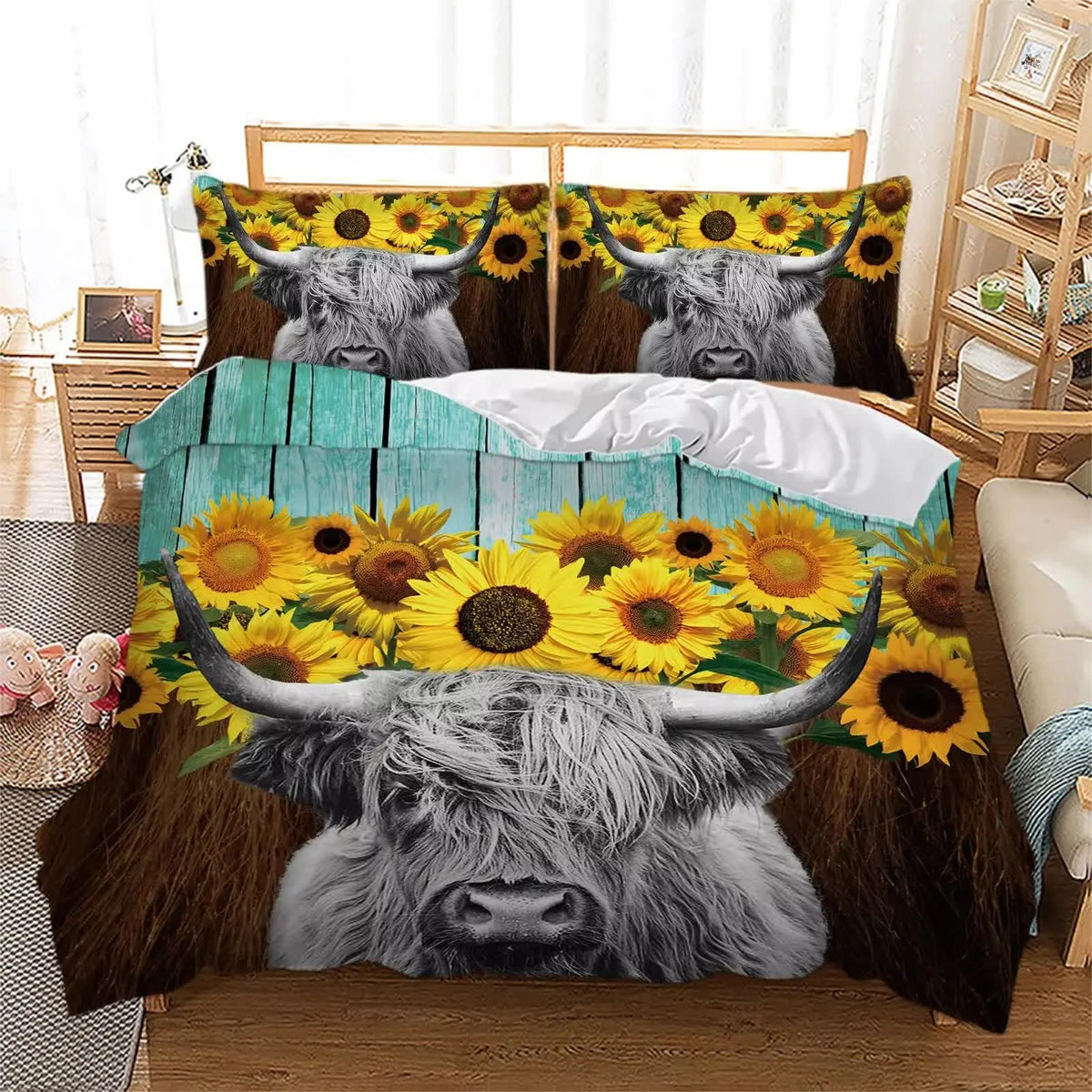 Nature-Inspired Floral Duvet Cover Set - Hypoallergenic Fabric-Single - Image 2