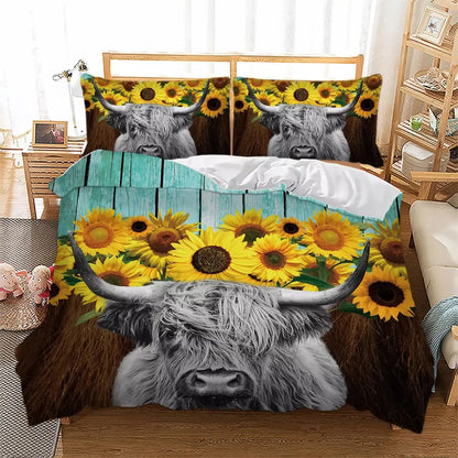 Nature-Inspired Floral Duvet Cover Set - Hypoallergenic Fabric-Single - Image 2