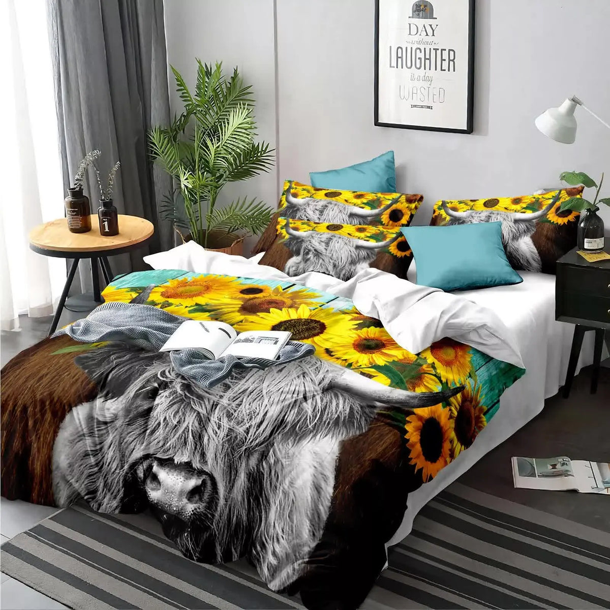 Nature-Inspired Floral Duvet Cover Set - Hypoallergenic Fabric-Single - Image 6