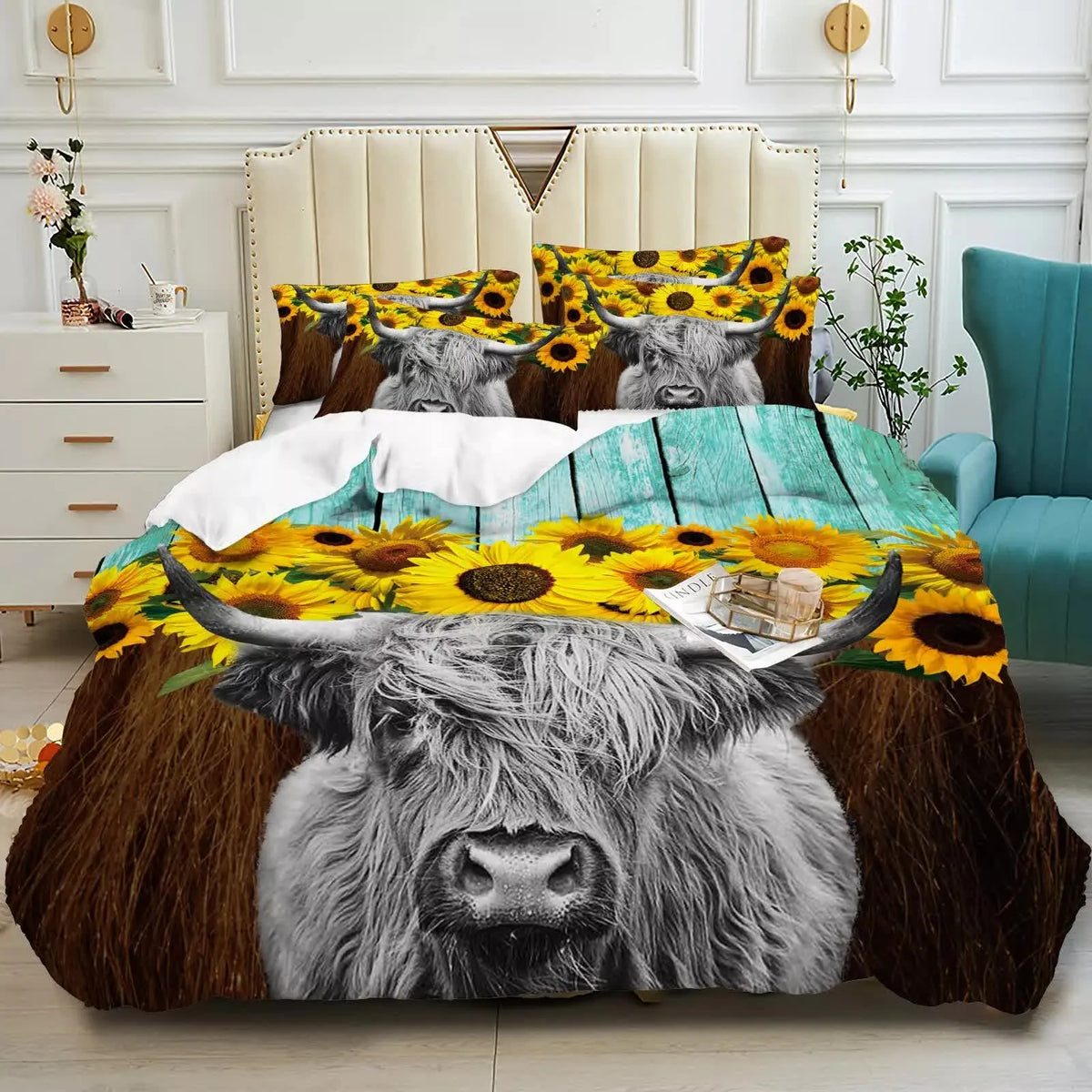 Nature-Inspired Floral Duvet Cover Set - Hypoallergenic Fabric-Single - Image 7