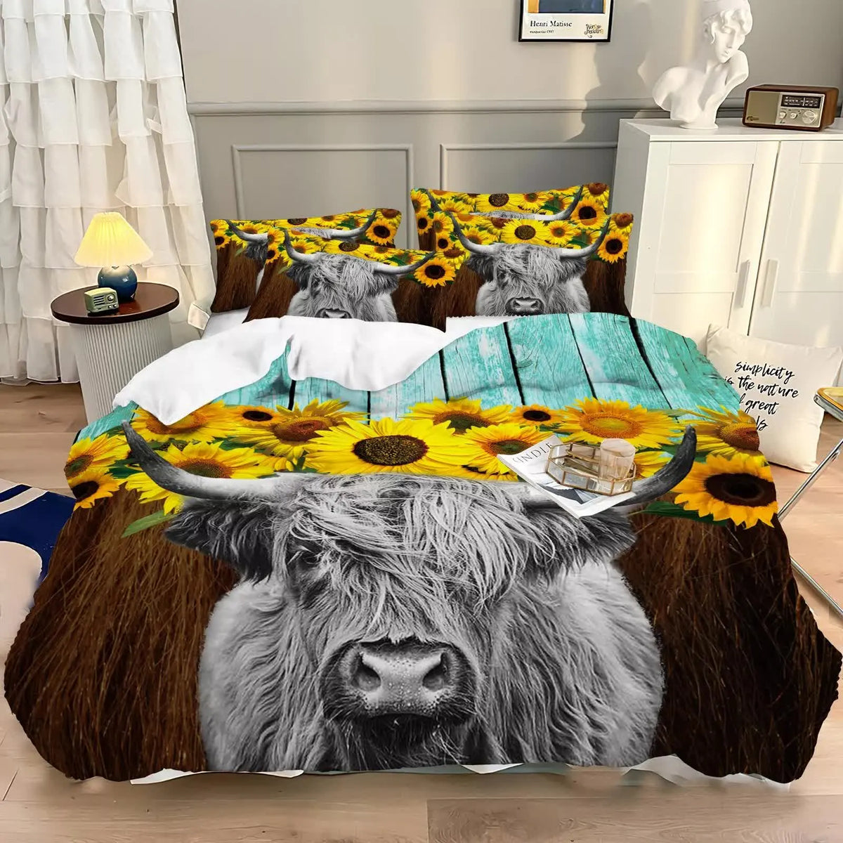 Nature-Inspired Floral Duvet Cover Set - Hypoallergenic Fabric-Single - Image 8