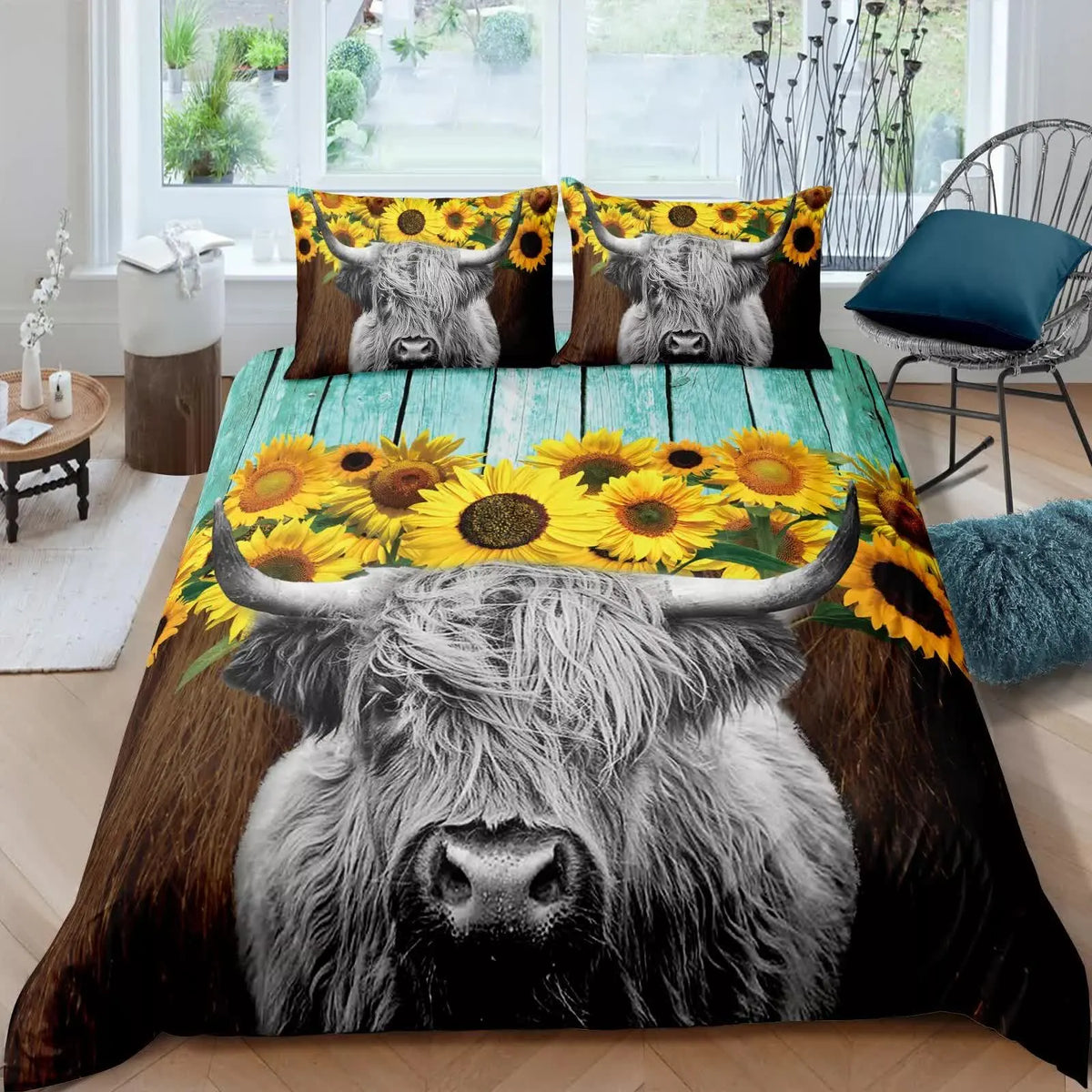 Nature-Inspired Floral Duvet Cover Set - Hypoallergenic Fabric-Single - Image 9