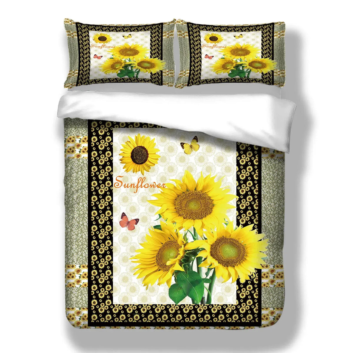 Golden Girasole Summer Bloom Quilt / Doona / Duvet Cover set - Image 2