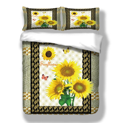 Golden Girasole Summer Bloom Quilt / Doona / Duvet Cover set - Image 2