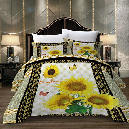 Golden Girasole Summer Bloom Quilt / Doona / Duvet Cover set - Image 4