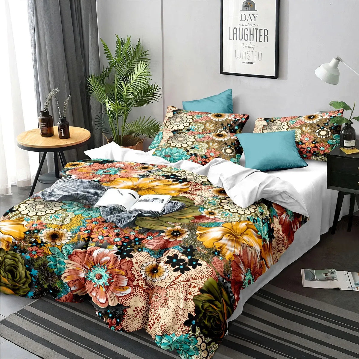 Black Bohemian Sorrento Heritage Quilt / Doona / Duvet Cover set - Image 5