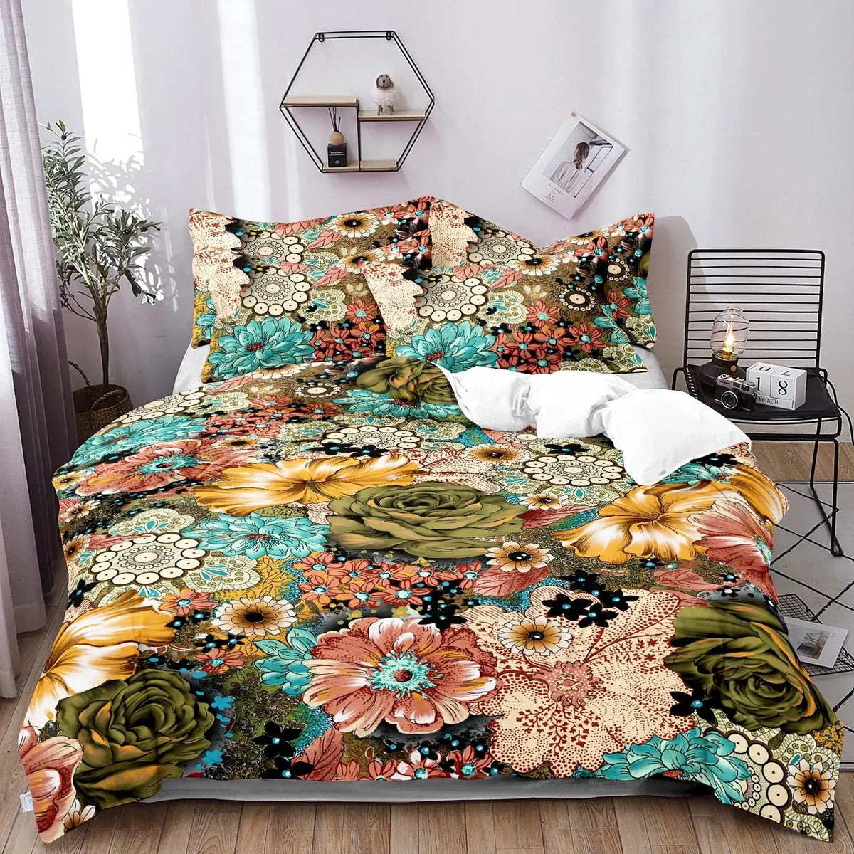 Black Bohemian Sorrento Heritage Quilt / Doona / Duvet Cover set - Image 8