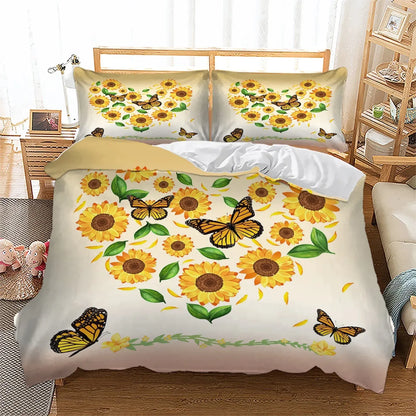 Sunflower Valencia Botanical Quilt / Doona / Duvet Cover set - Image 2