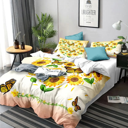 Sunflower Valencia Botanical Quilt / Doona / Duvet Cover set - Image 7