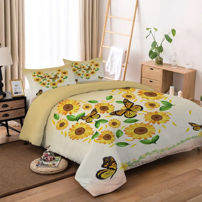 Sunflower Valencia Botanical Quilt / Doona / Duvet Cover set - Image 4