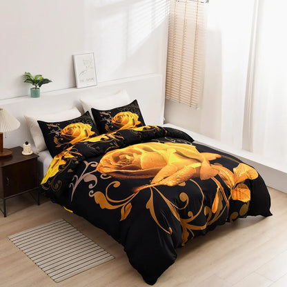 Gold Flower Arden Elegance Quilt / Doona / Duvet Cover set - Image 4