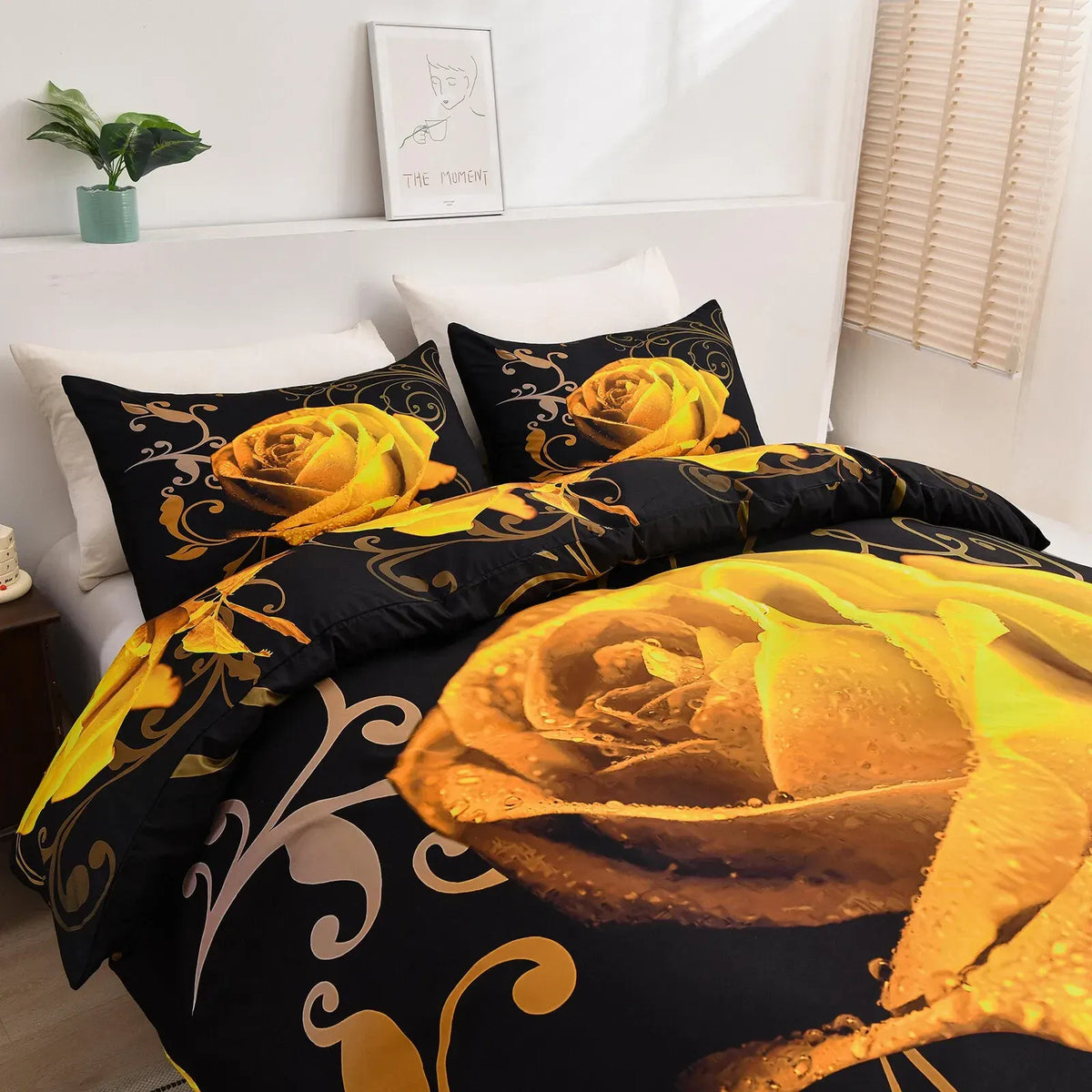 Gold Flower Arden Elegance Quilt / Doona / Duvet Cover set - Image 5