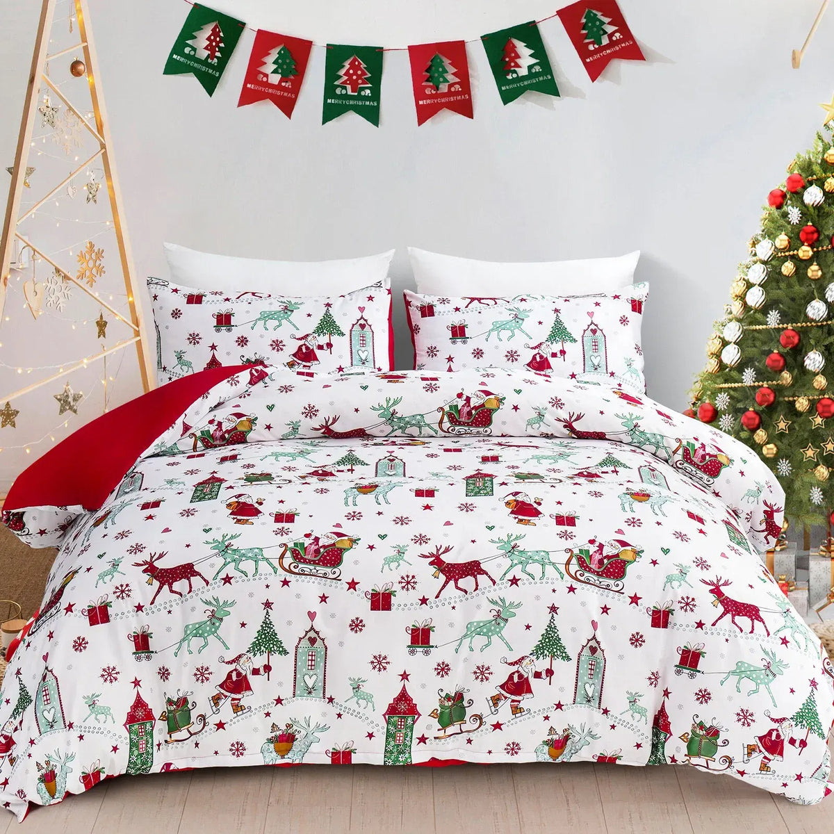 Christmas Siena Paisley Quilt / Doona / Duvet Cover set