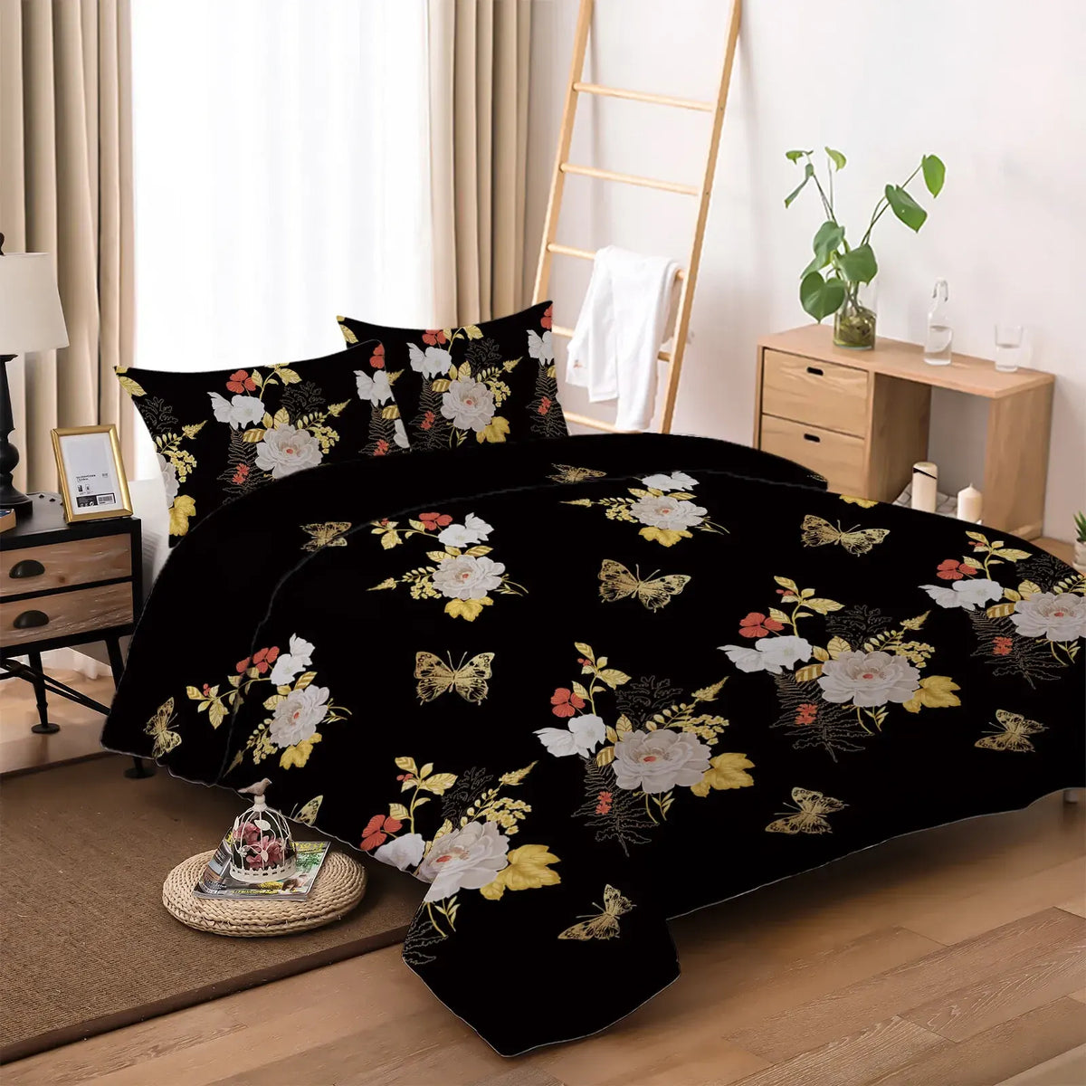 Black Sorrento Marigold Quilt / Doona / Duvet Cover set - Image 8