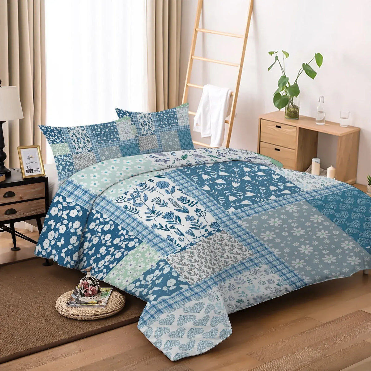 Green Flower Vienna Willow Quilt / Doona / Duvet Cover set - Image 2