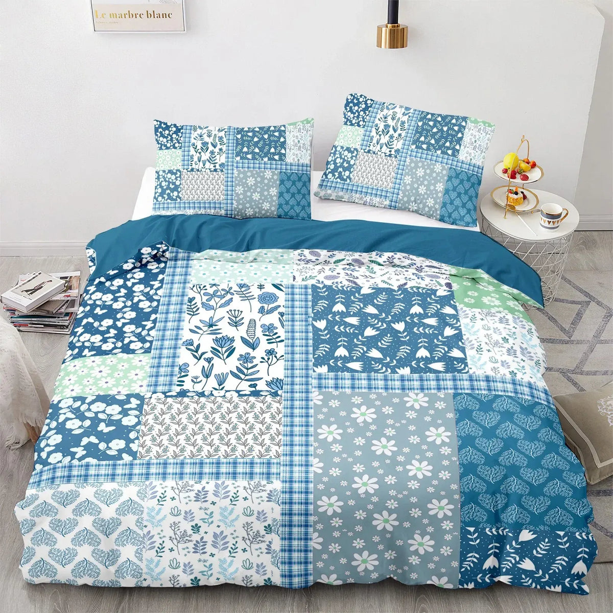 Green Flower Vienna Willow Quilt / Doona / Duvet Cover set - Image 8