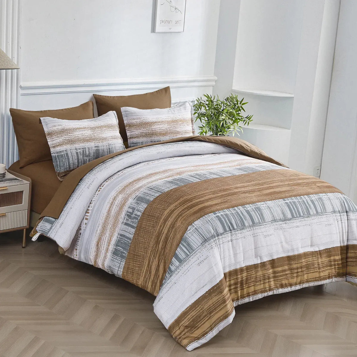 Stripe Bellagio Bloomscape Quilt / Doona / Duvet Cover set - Image 2