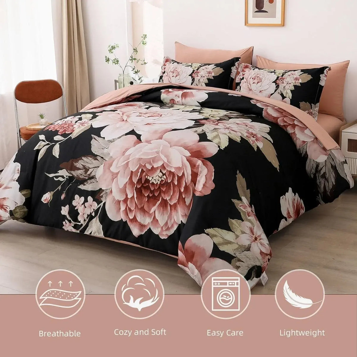Black Maribel Marigold Quilt / Doona / Duvet Cover set - Image 2
