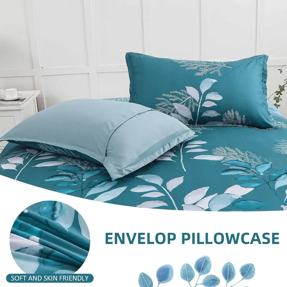 Teal Foglia Willow Haven Quilt / Doona / Duvet Cover set - Image 5