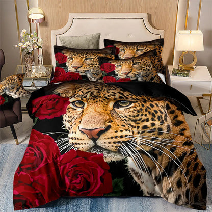 Leopard Rose Noir Quilt / Doona / Duvet Cover set - Image 2