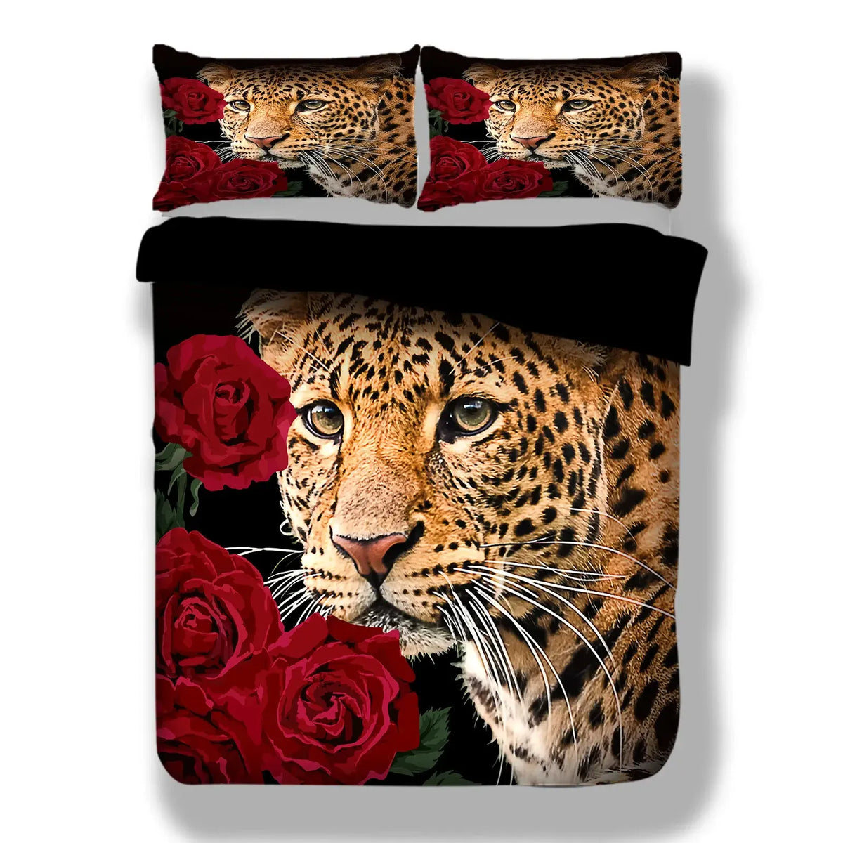 Leopard Rose Noir Quilt / Doona / Duvet Cover set - Image 4