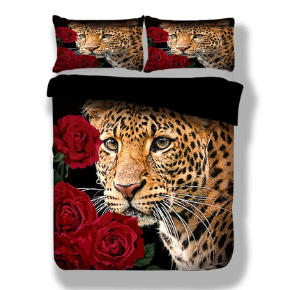 Leopard Rose Noir Quilt / Doona / Duvet Cover set - Image 4