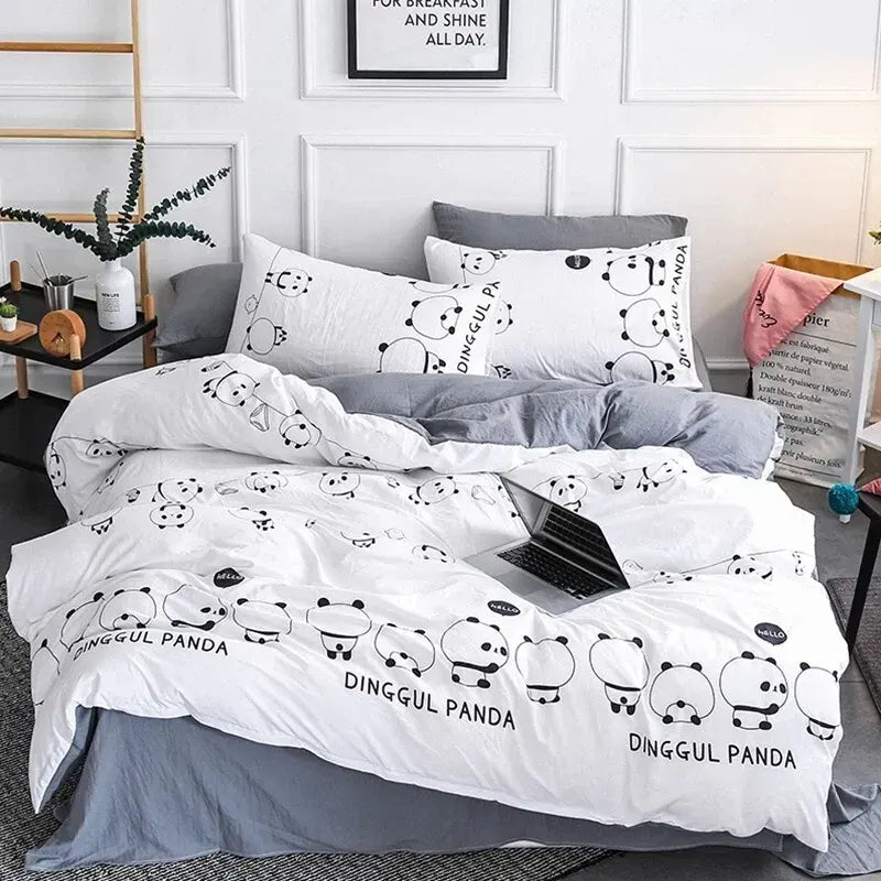 Stripe Isadora Dahlia Quilt / Doona / Duvet Cover set - Image 2