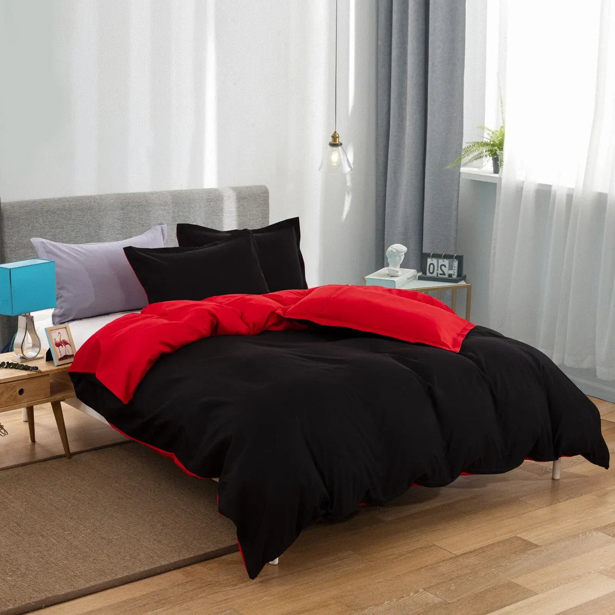 Black Nordic Gallery Quilt / Doona / Duvet Cover set - Image 6