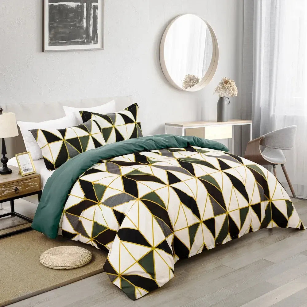 Geometry Brown Seville Marigold Quilt / Doona / Duvet Cover set - Image 3