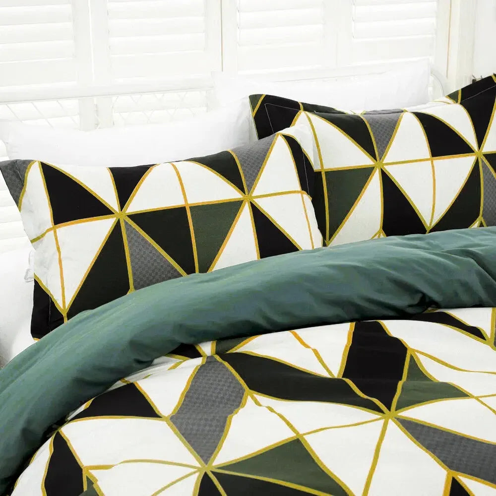 Geometry Brown Seville Marigold Quilt / Doona / Duvet Cover set - Image 4