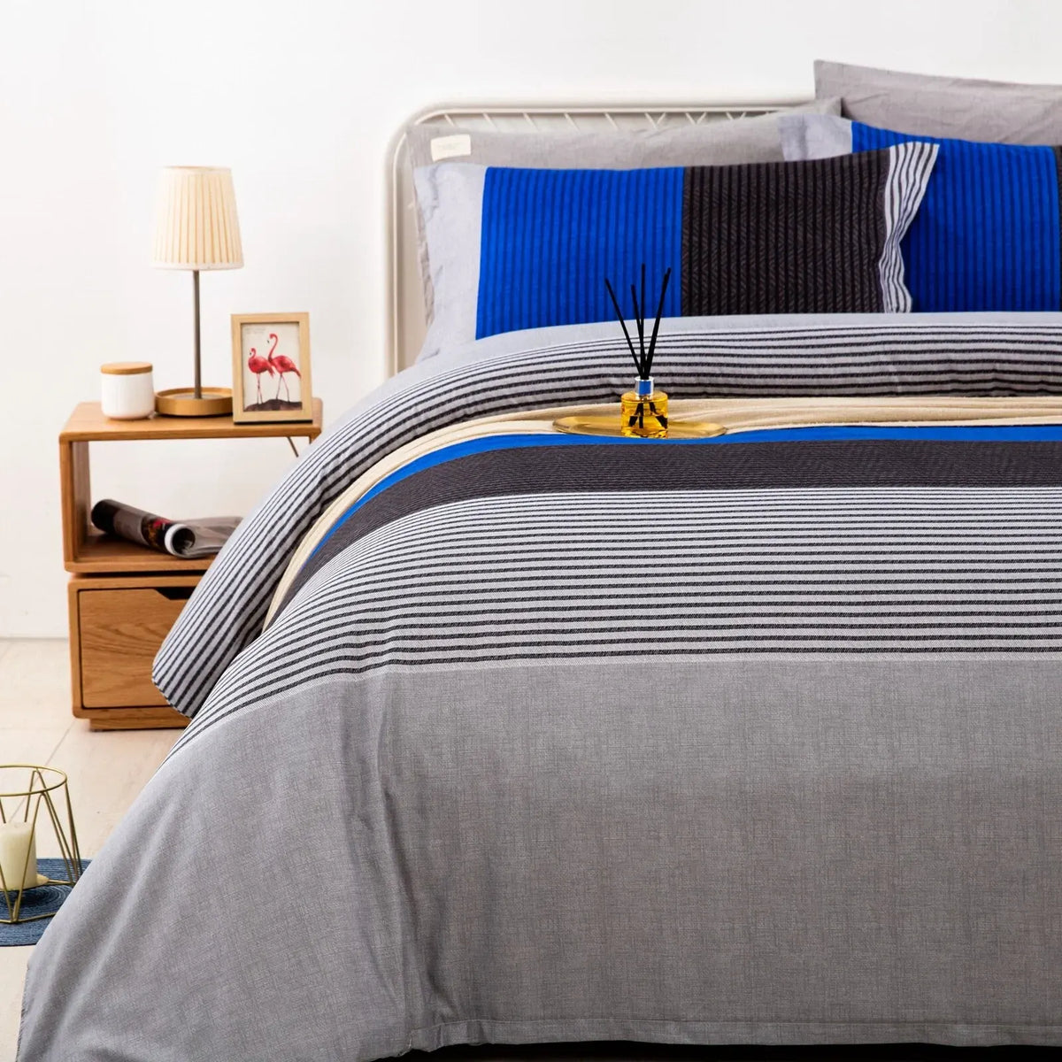 Gray Blue Chantilly Charm Quilt / Doona / Duvet Cover set - Image 3