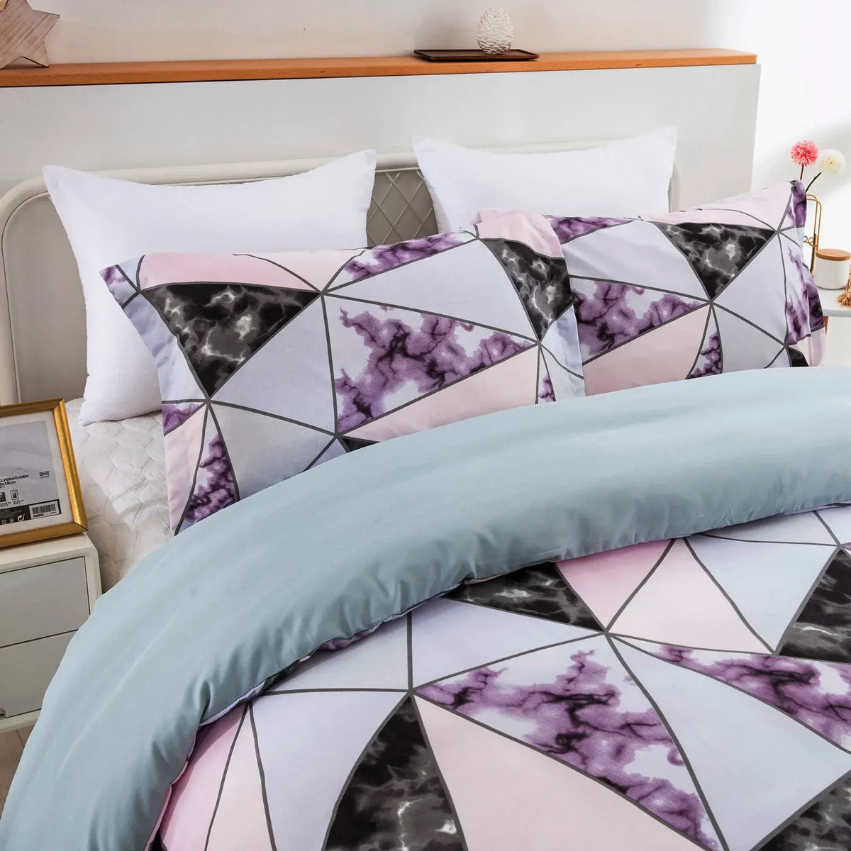 Stripe Madeira Dahlia Quilt / Doona / Duvet Cover set - Image 5