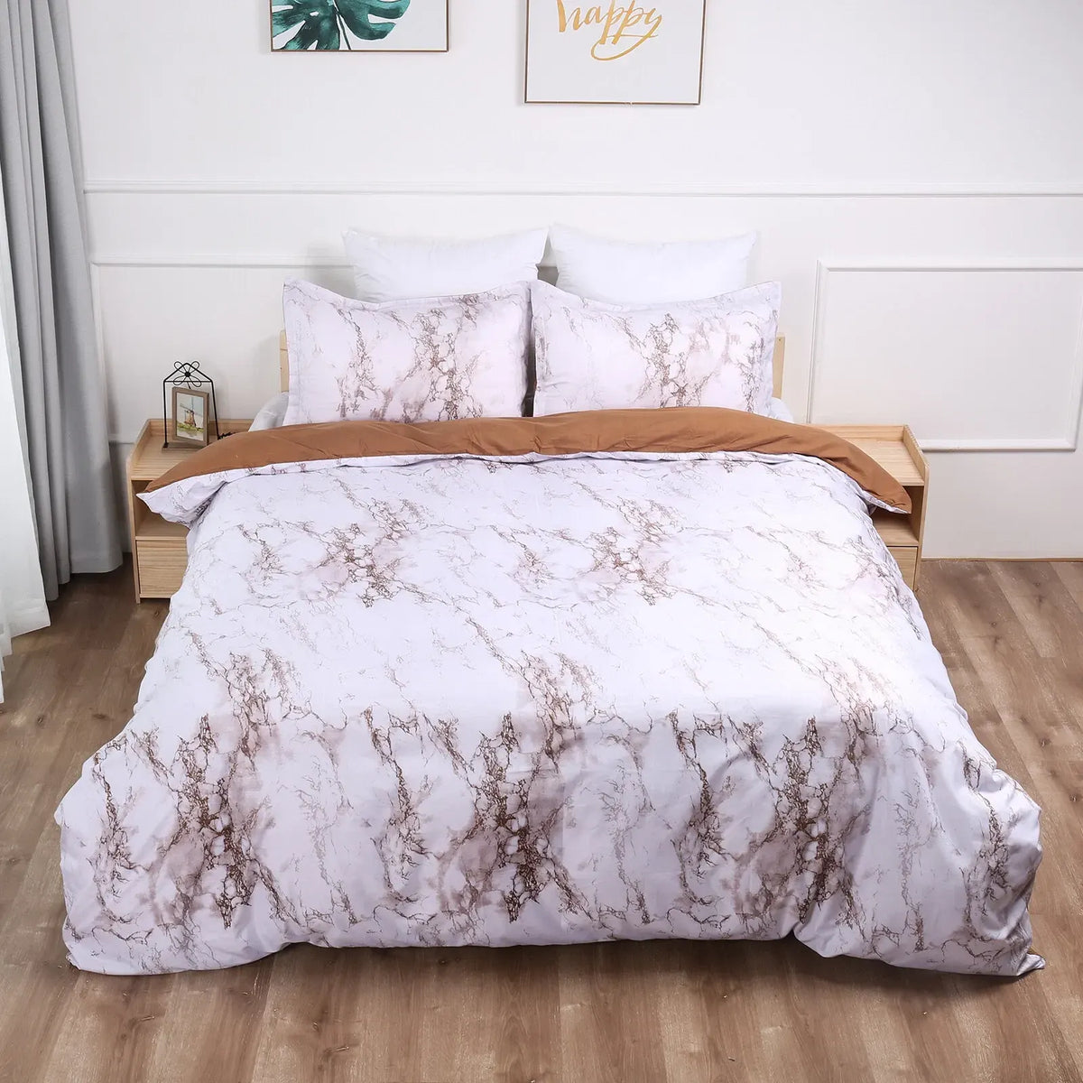 Brown Bloom Tuscany Serenity Quilt / Doona / Duvet Cover set - Image 4