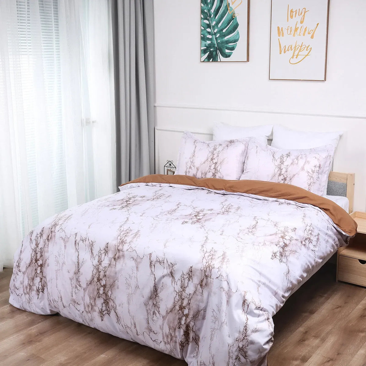 Brown Bloom Tuscany Serenity Quilt / Doona / Duvet Cover set - Image 6
