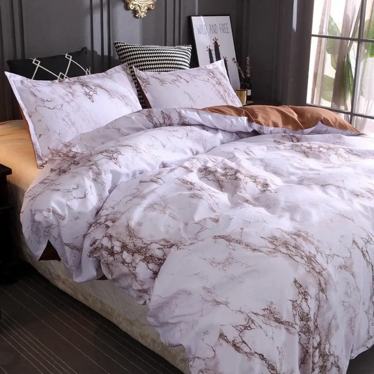 Brown Bloom Tuscany Serenity Quilt / Doona / Duvet Cover set - Image 2