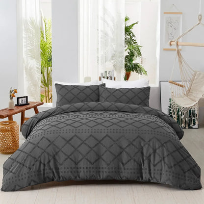 Grey Delphine Dahlia Quilt / Doona / Duvet Cover set