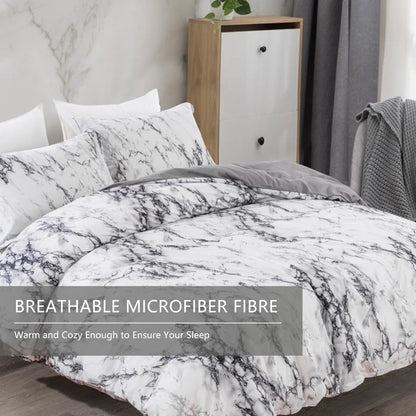 Gray Marbled Como Serenity Quilt / Doona / Duvet Cover set - Image 4