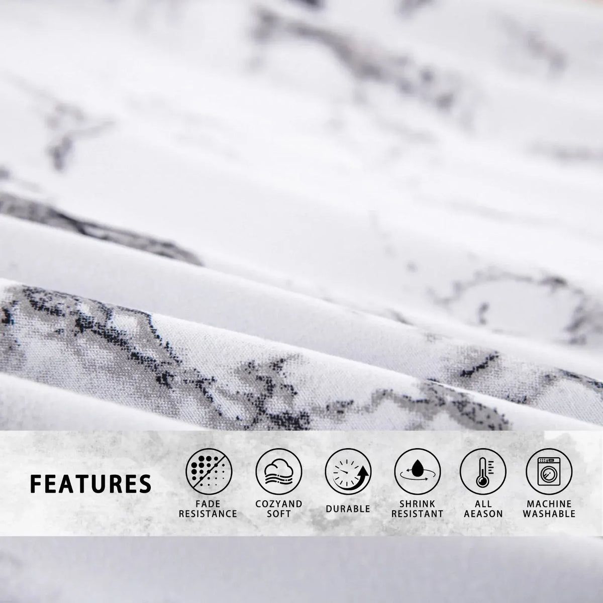 Gray Marbled Como Serenity Quilt / Doona / Duvet Cover set - Image 6