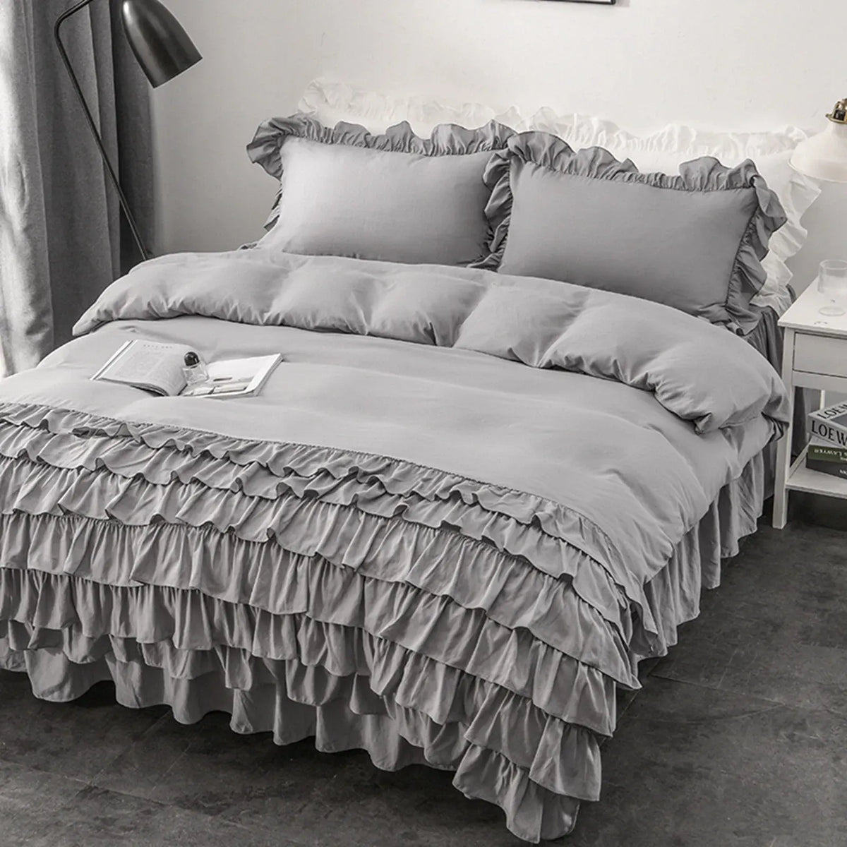 Multi Ruffled Geneva Charm Quilt / Doona / Duvet Cover set - Image 2