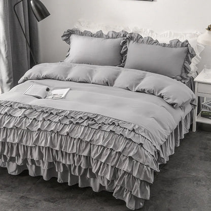 Multi Ruffled Geneva Charm Quilt / Doona / Duvet Cover set - Image 2